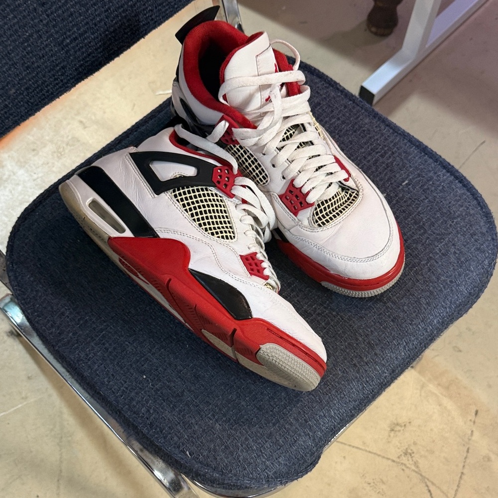 Red and White Jordan 4s